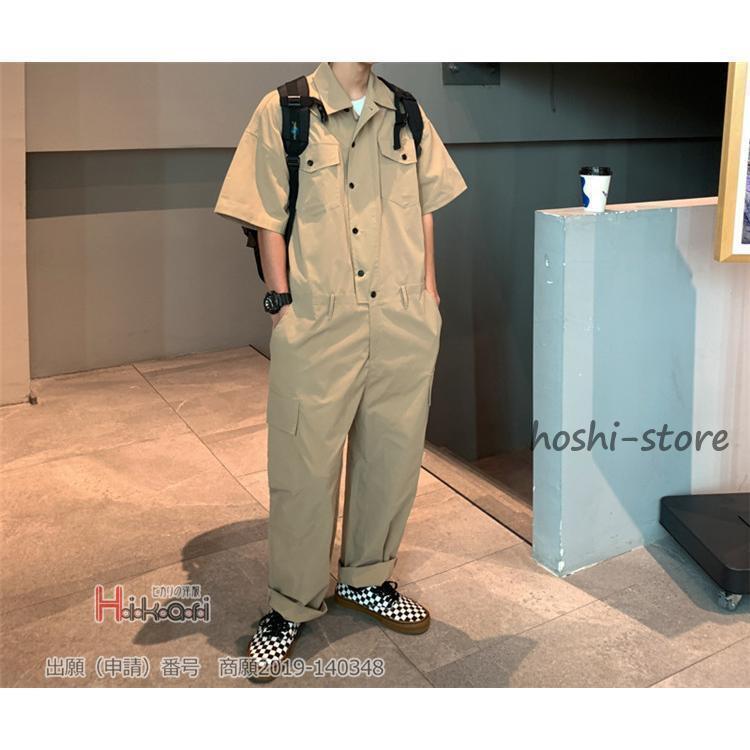 つなぎ 作業服 メンズ 半袖 オーバーオール オールインワン 40代 50代 ロングパンツ おしゃれ 春服 夏服 - 画像 (5)