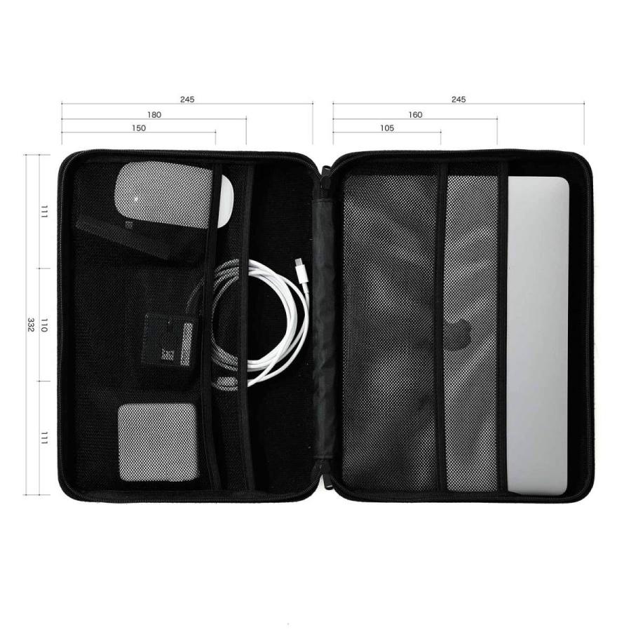 HIGHTIDE パソコンケース nahe ネーエ ハードシェルケース PC PCケース 13インチ コード ハイタイド トラベルポーチ 収納 フリーアドレス ケース バッグ ガジェットケース - 画像 (5)