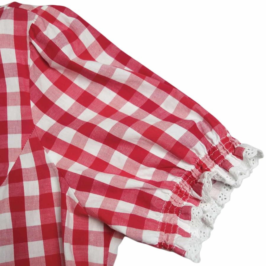 Spieth&Wensky チェック柄 オフショルダー チロルブラウス レディース XLサイズ位 古着 ヨーロッパ 民族衣装 カントリー - 画像 (3)