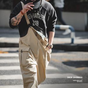 ホームアイホーム サロペット オーバーオール ゆったり オールインワン ユニセックス ワーク ジップ ストリート系 ビンテージ 大きいサイズ メンズファッション