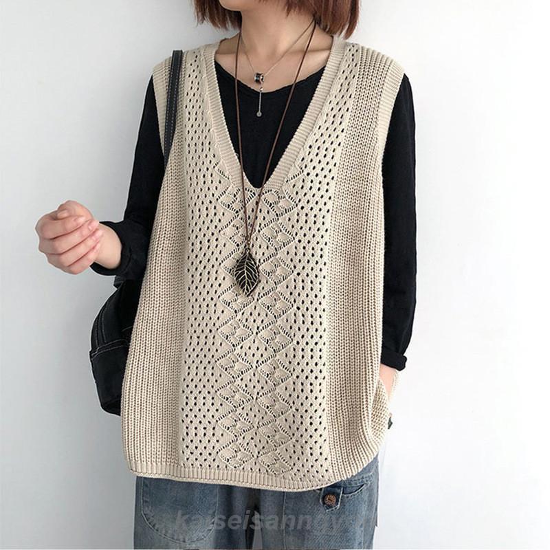 ベスト ニットベスト レディース Vネック ベストセーター ゆったり 春服 重ね着 通勤 体型カバー 秋服 無地 カジュアル 着痩せ - 画像 (2)