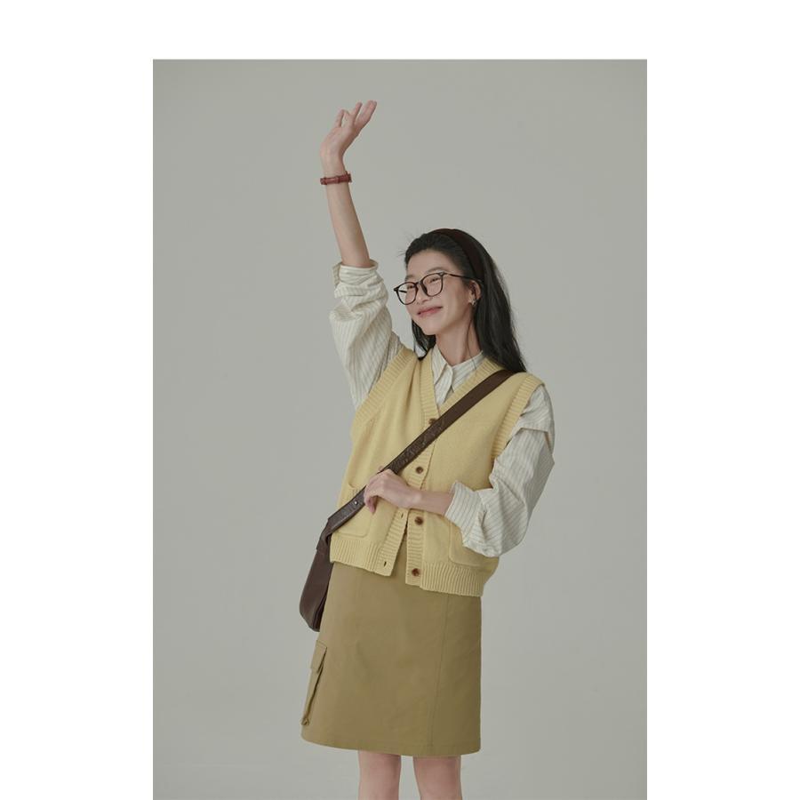 【特価】ニット 開襟 レディース ス 女性 ノースリーブ セーター Vネック コーデ カジュアル おしゃれ ファッション 無地 春 - 画像 (5)