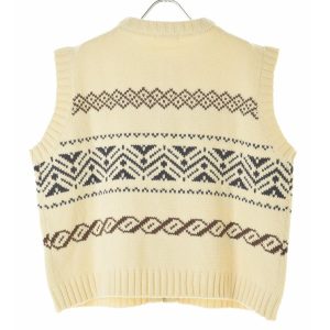 studio CLIP STUDIO / スタジオクリップ 柄編みジップアップ ニットベスト