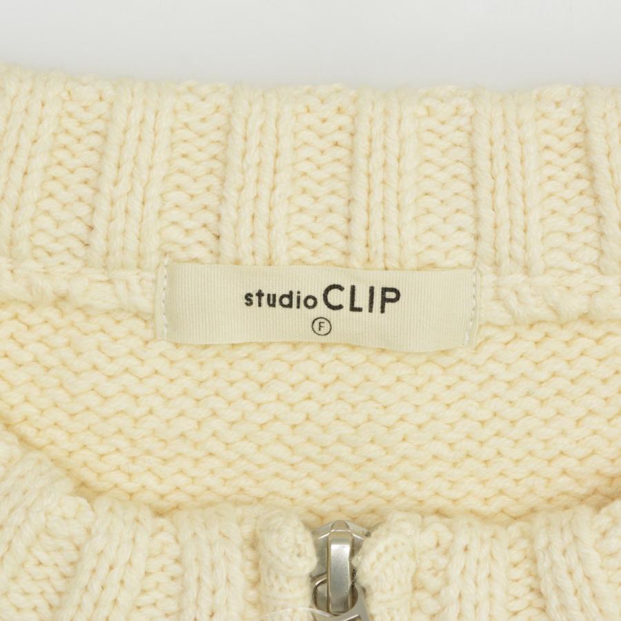 studio CLIP STUDIO / スタジオクリップ 柄編みジップアップ ニットベスト - 画像 (2)