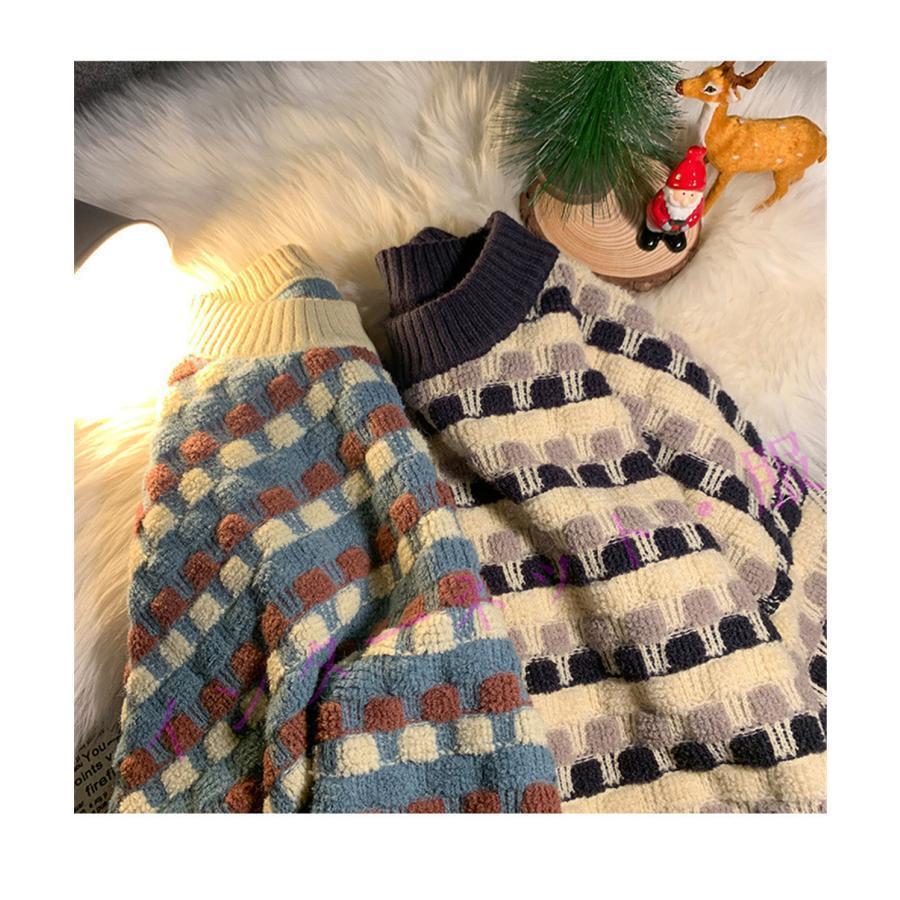 サマーニット メンズ ス サマーセーターニットセーター 長袖 モックネック タートルネック ケーブルニット 秋 秋服 冬 冬服 - 画像 (8)