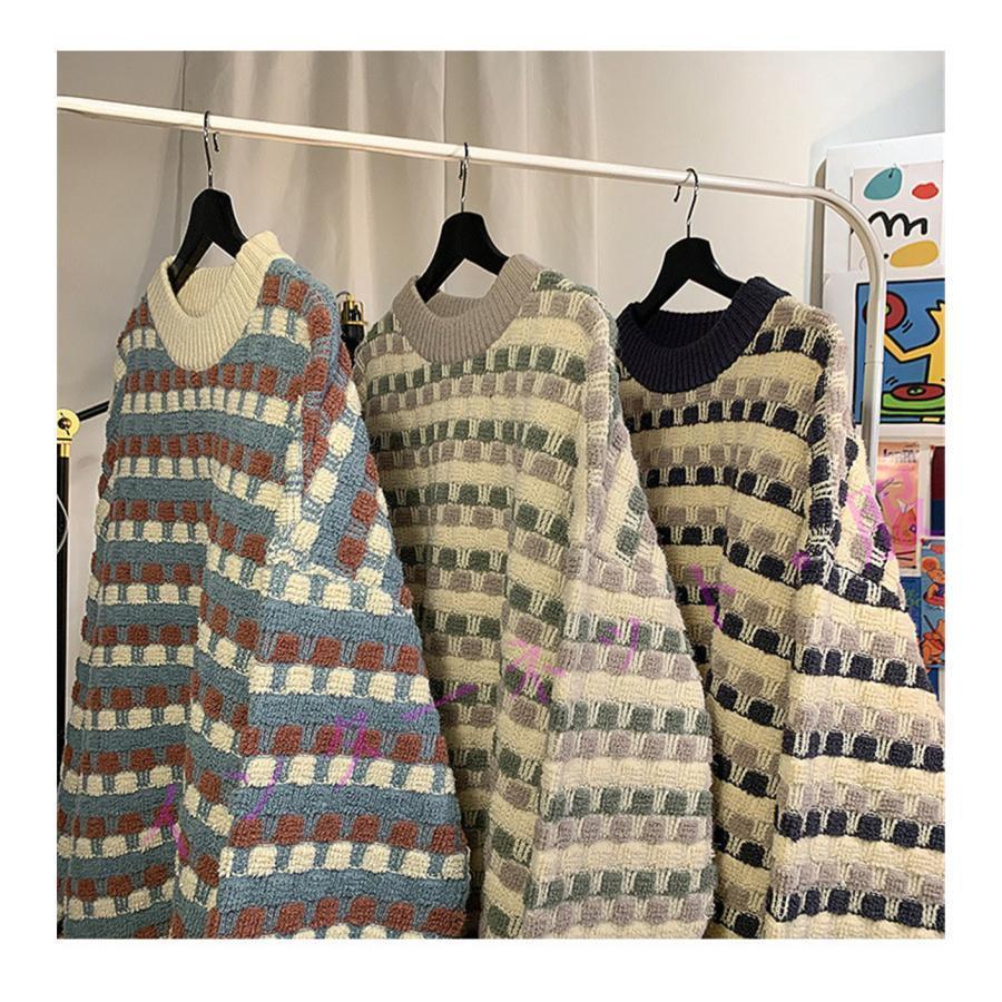 サマーニット メンズ ス サマーセーターニットセーター 長袖 モックネック タートルネック ケーブルニット 秋 秋服 冬 冬服 - 画像 (5)