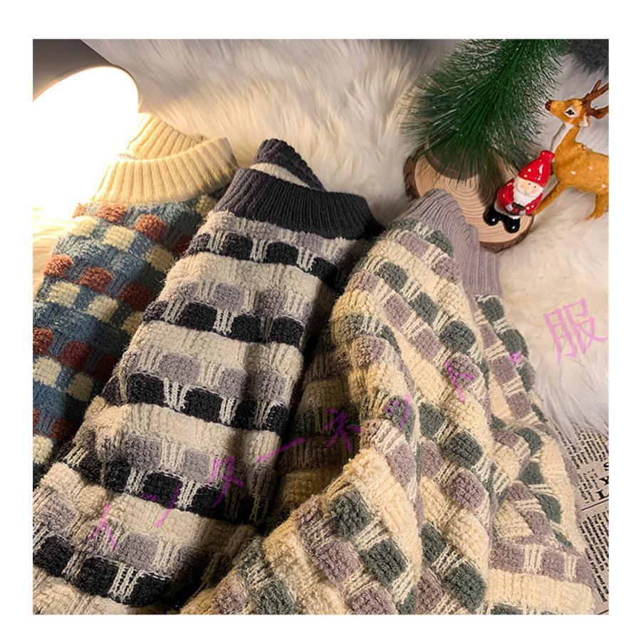 サマーニット メンズ ス サマーセーターニットセーター 長袖 モックネック タートルネック ケーブルニット 秋 秋服 冬 冬服 - 画像 (6)