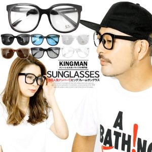 伊達メガネ メンズ ビッグフレーム ウェリントン サングラス UVカット レディース ユニセックス メガネ フレーム 眼鏡 安い ワークマン