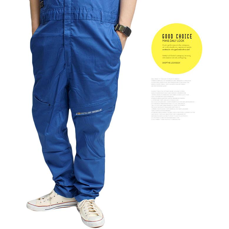 半袖 つなぎ メンズ 大きいサイズ ストレッチ 立体裁断 7ポケット ソフトタッチ オールインワン カバーオール サロペット ジャンプスーツ - 画像 (4)