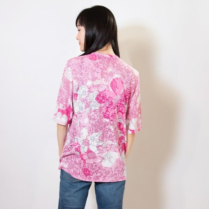 5分袖ブラウス レディース 花柄 - 画像 (4)