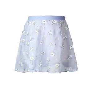 子供用バレエスカート 巻きスカート風 ウエストゴム シフォンスカート 花柄 星屑 キラキラ バレエ 子供 スカート ジュニア キッズ バレエ用品 子ども レッスン