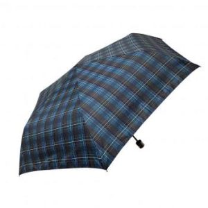 藤田屋 紳士大判折りたたみ傘 チェック ブルーグレイ M65-2221
