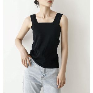 タンクトップ ブラ紐隠し キャミソール インナー ノースリーブ 重ね着 シャツ 袖なし トップス 韓国 体型カバー レディース 女性 おしゃれ オシャレ かわいい