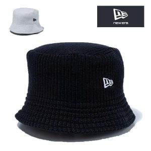 Bucket（NEW ERA） ニューエラ ニットバケット バケットハット ブラック 黒 アイボリー 白 new era
