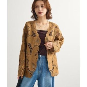 Green Parks グリーン パークス ・ELENCARE DUE レーシーカーディガン （ブラック）