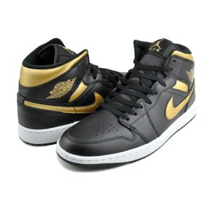 エア ジョーダン 1 ナイキ エアジョーダン ミッド ブラック メタリックゴールド ホワイト NIKE AIR JORDAN MID blk/metallic gold-wht dq8426-071