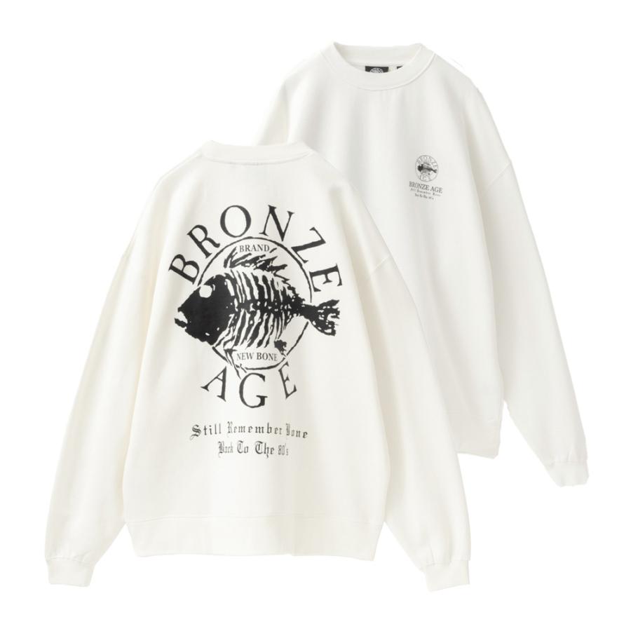 BRONZE AGE 裏起毛 トレーナー メンズ ビッグシルエット オーバーサイズ ゆったり 長袖 プルオーバー ロゴ プリント スウェット おしゃれ トップス