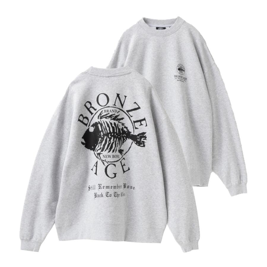 BRONZE AGE 裏起毛 トレーナー メンズ ビッグシルエット オーバーサイズ ゆったり 長袖 プルオーバー ロゴ プリント スウェット おしゃれ トップス - 画像 (2)