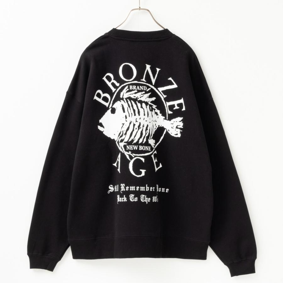 BRONZE AGE 裏起毛 トレーナー メンズ ビッグシルエット オーバーサイズ ゆったり 長袖 プルオーバー ロゴ プリント スウェット おしゃれ トップス - 画像 (3)