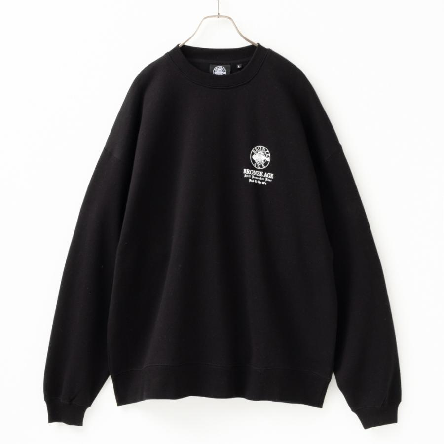 BRONZE AGE 裏起毛 トレーナー メンズ ビッグシルエット オーバーサイズ ゆったり 長袖 プルオーバー ロゴ プリント スウェット おしゃれ トップス - 画像 (4)