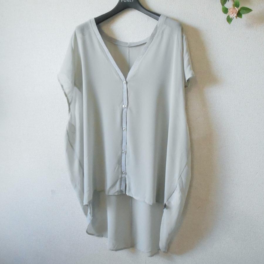カワイオカダ kawaiokada ブラウス カーディガン L 夏 レディース シフォン 生地 - 画像 (3)