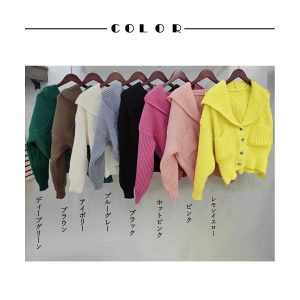 miniministore フード付きニットカーディガン ショート丈