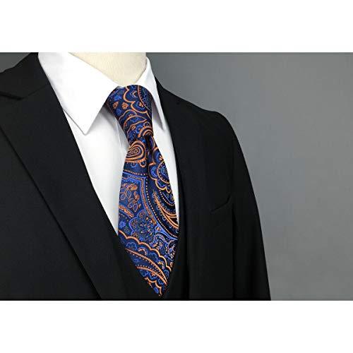 S&W SHLAX&WING ネクタイ ロング ブルー 黄色い シルク メンズ ペイズリー模様 160cm - 画像 (5)