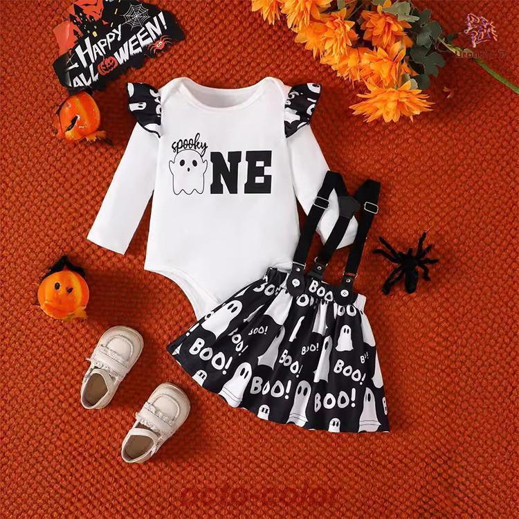 コスプレ 仮装 変装 ロンパース ワンピース 幽霊 魔女 幼児 着ぐるみ 長袖 ベビー ベビーワンピ 2点セットキッズ 衣装 赤ちゃん コスチューム おば - 画像 (4)