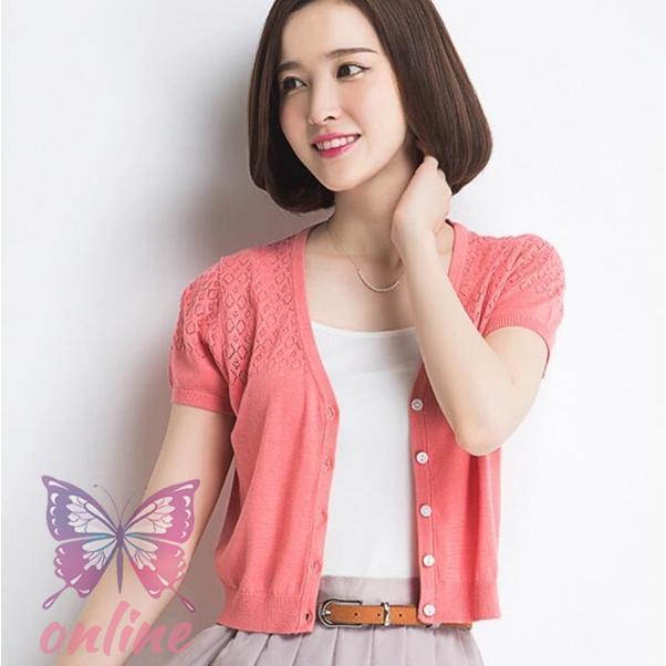 カーディガン UVカット 接触冷感 Vネック/ラウンドネック 紫外線対策 薄手ニット 冷房対策 日焼け防止 上着 半袖 おしゃれ 大きいサイズ - 画像 (5)