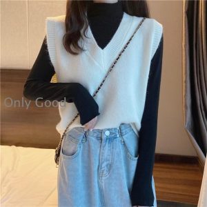 ケーブルニット レディース セーター 秋冬 ニットベスト トップス ジレー 着やせ vネック 制服ベスト スクールベスト カジュアル 薄手 ショット丈