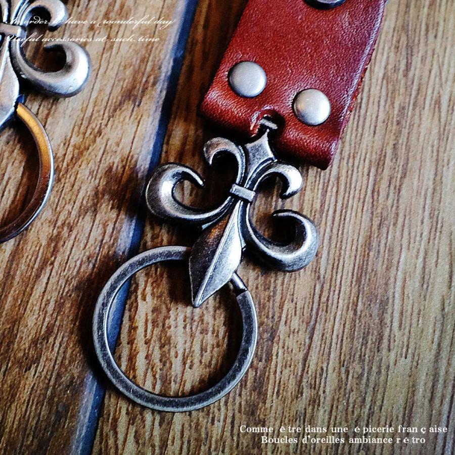 フレアーチャームキーホルダー キーホルダー メンズアクセサリー キーチェーン キーリング キーホルダー メンズ ユリ 百合の紋章 フレアチャーム リリー - 画像 (6)