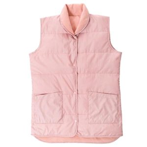 羽毛+裏フリースで軽くてあったか!お尻まですっぽりダウンベスト (冷え対策 就寝 こたつ 庭のお手入れ 掃除 キッチン 薄手仕上げ)