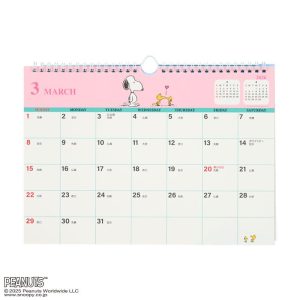sanrio スヌーピー A4ウォールカレンダー 2026
