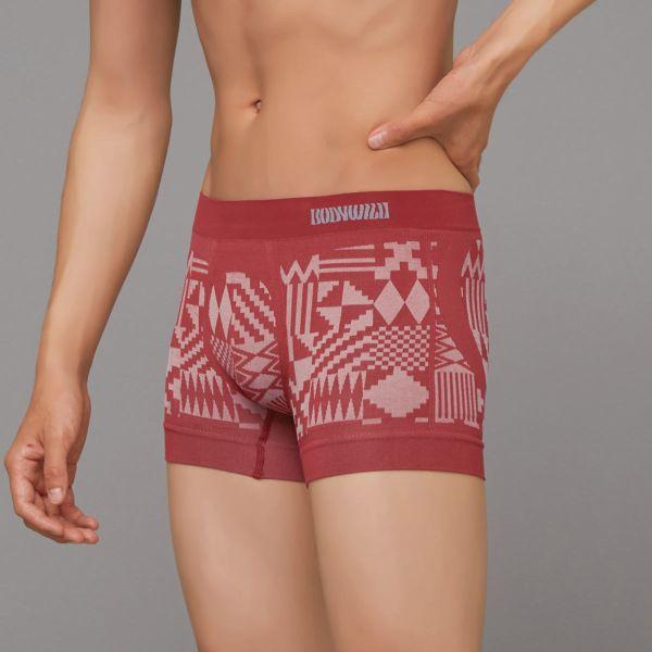 BODY WILD グンゼ ジオメトリック柄 立体成型 ボクサーパンツ 前閉じ メンズ GUNZE ボディワイルド - 画像 (3)