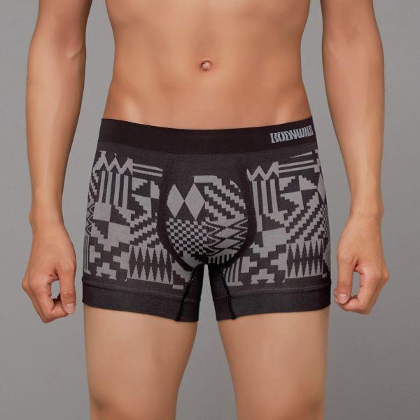 BODY WILD グンゼ ジオメトリック柄 立体成型 ボクサーパンツ 前閉じ メンズ GUNZE ボディワイルド - 画像 (5)