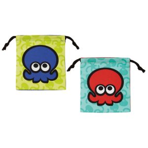 任天堂 マチ付き 巾着 2枚組 セット 袋 小物入れ 子供 KB64WN スケーター skater スプラトゥーン スプラ Splatoon 男の子 女の子