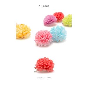 SOUBIEN 髪飾り プチプラ small カラフル ピンポンマム ピンポン菊 ポンポン菊 花 フラワー クリップ 浴衣向け ヘアアクセサリー