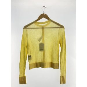 CABaN◆23SS/コットンナイロンリブシアークルーネックカーディガン/FREE/イエロー/39-02-31-02002//