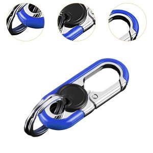 メンズキーチェーン 車のキー用 メタルリング付き ビジネス クリエイティブ キーオーガナイザー ブルー