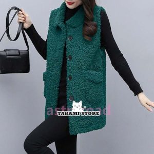 ボアベスト ロング レディース ボアコート ステンカラーコート もこもこ ふわふわ ボア ロングベスト ロングコート ノースリーブ 冬 秋 アウター