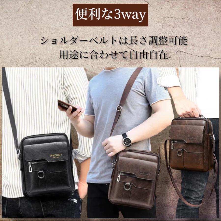 ショルダーバッグ メンズ レディース 革 サコッシュ 小さめ ミニ 大きめ レザー ビジネスバッグ 鞄 スマホショルダー 肩掛け 30代 40代 50代 おしゃれ 高級 旅行 - 画像 (6)