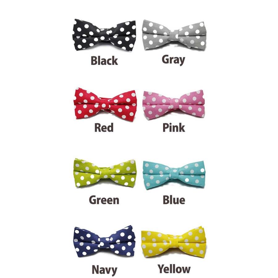 ドット柄 水玉 蝶ネクタイ 全16色 カラー豊富 フォーマル デザイン ネクタイ Bowtie メンズ レディース 2次会 結婚式 衣装 パーティー - 画像 (4)