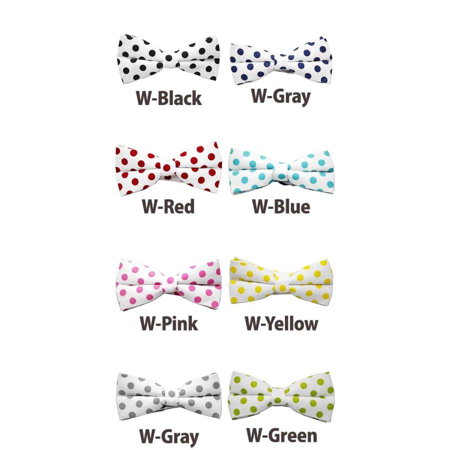 ドット柄 水玉 蝶ネクタイ 全16色 カラー豊富 フォーマル デザイン ネクタイ Bowtie メンズ レディース 2次会 結婚式 衣装 パーティー - 画像 (5)