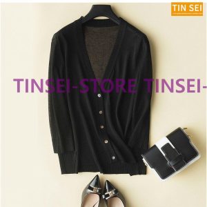 カーディガン 春 夏 サマーニット レディース 七分袖 冷房対策 トップス 接触冷感 カジュアル Vネック 紫外線対策 薄手 体型カバー