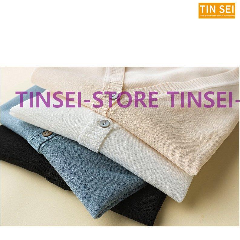 カーディガン 春 夏 サマーニット レディース 七分袖 冷房対策 トップス 接触冷感 カジュアル Vネック 紫外線対策 薄手 体型カバー - 画像 (2)