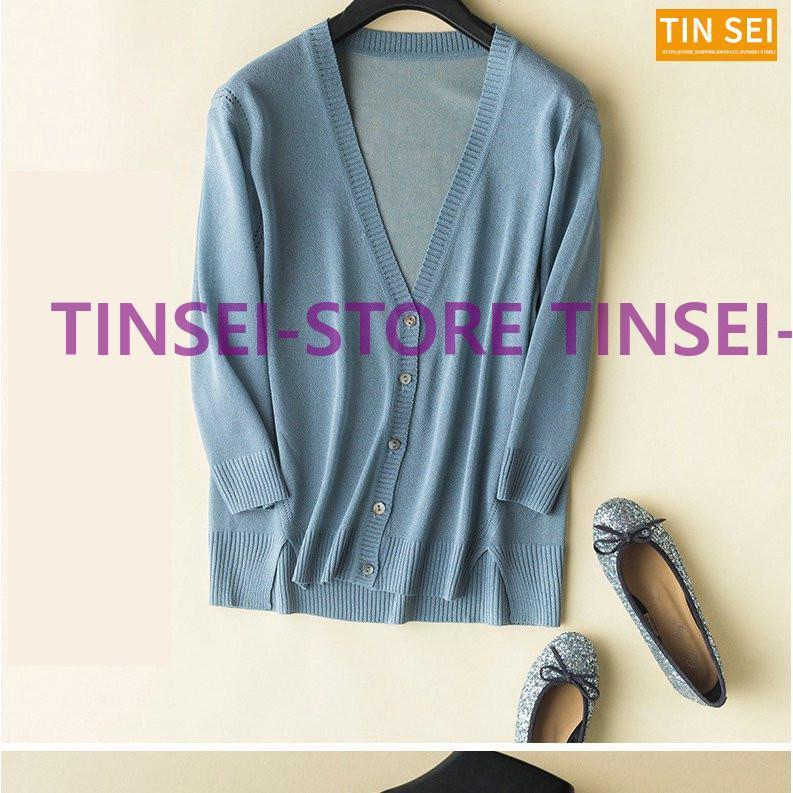 カーディガン 春 夏 サマーニット レディース 七分袖 冷房対策 トップス 接触冷感 カジュアル Vネック 紫外線対策 薄手 体型カバー - 画像 (5)