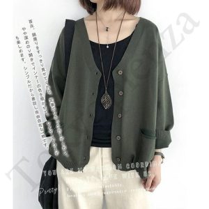 コットンニットカーディガン カーディガン レディース 秋 春 秋冬 ニットカーディガン ニット ゆるカーディガン ニットカーデ 羽織り
