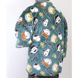 スヌーピー フリース 半天 あったか パジャマ はんてん メンズ ピーナッツ 半纏 暖か 防寒 あったかグッズ ルームウエア