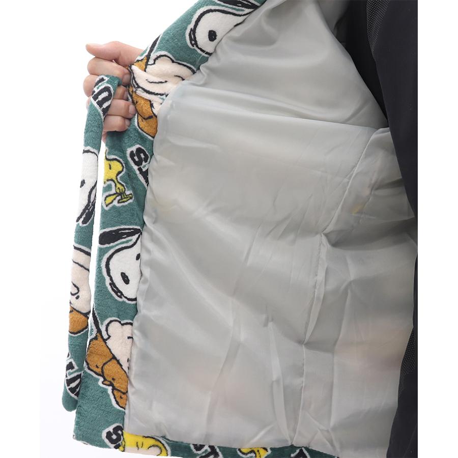 スヌーピー フリース 半天 あったか パジャマ はんてん メンズ ピーナッツ 半纏 暖か 防寒 あったかグッズ ルームウエア - 画像 (3)