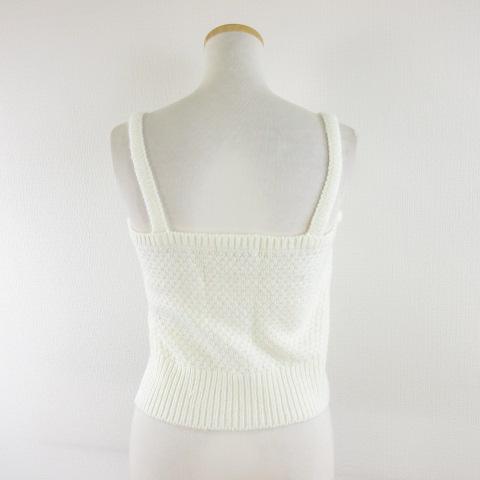 GLOBAL WORK グローバルワーク ケーブルニットキャミソール ショート丈 オフホワイト 白 F *A716 レディース